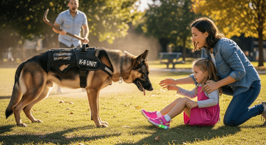 Everyone Thought the Escaped Police Dog Was Mauling My 5-Year-Old Daughter, Until They Saw What Was Hidden Under Her Left Shoe…