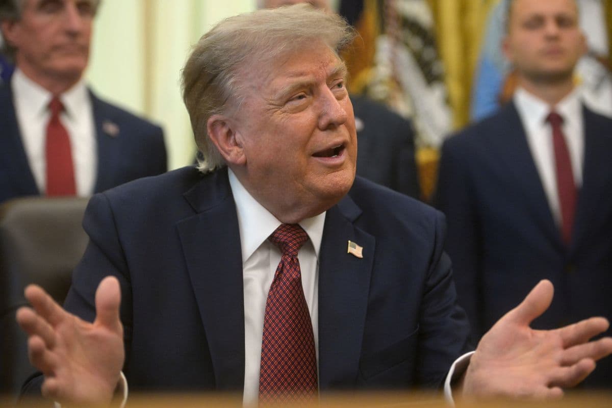 President Donald Trump speaks in the Oval Office of the White House, Friday, July 24, 2026, in Washington. (AP Photo/Rod Lamkey, Jr.)